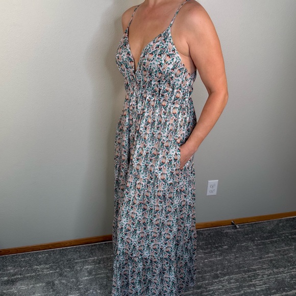 Worn Once : Summer Ease ✨ Floral Maxi Dress with pockets - Picture 1 of 5